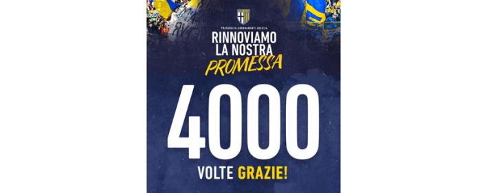 Oltre 4.000 tifosi rinnovano la promessa 