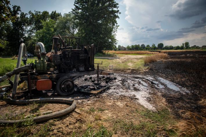 Incendio di sterpaglie  a  Malandriano messo in sicurezza da i vigili del fuoco