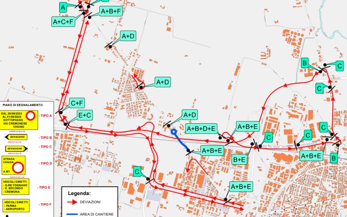 Asfaltature dal 28 agosto all'8 settembre in via Cremonese: le modifiche alla viabilit&agrave; - Mappa 