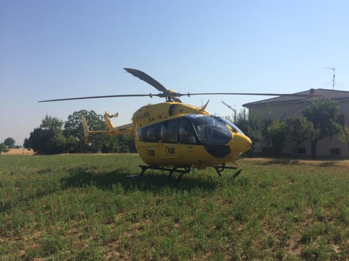 Incidente a Schia: motociclista portato al Maggiore in elicottero 