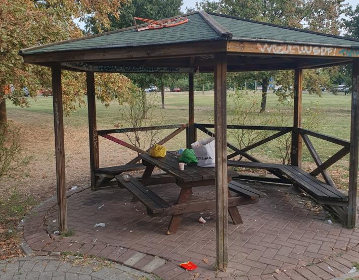 Degrado nell'area verde tra via Fellini e Piazzale Chaplin. Il lettore: "La mattina puliscono e la notte sporcano"