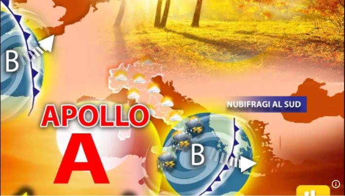 Nubifragi al Sud, sole e caldo anomalo al Centronord