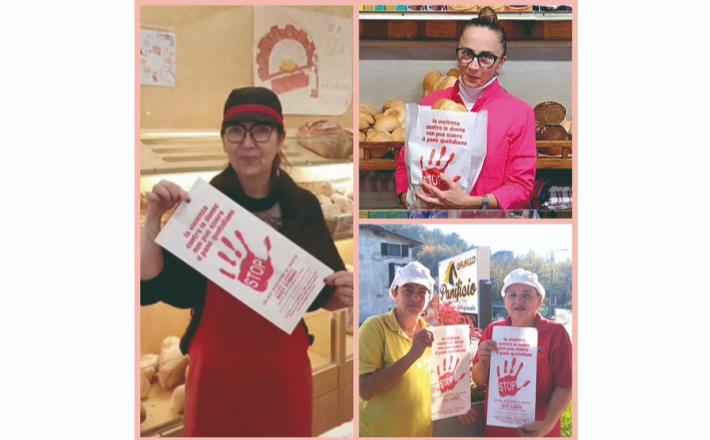 &laquo;No alla violenza contro le donne&raquo;: i messaggi sulla busta del pane