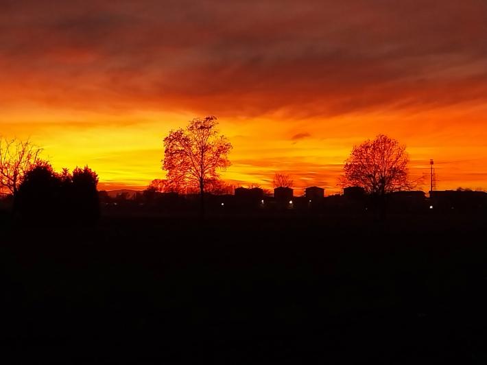 Parma, un tramonto da incorniciare