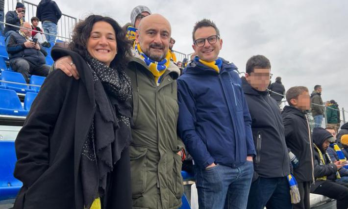 950 ultras crociati nella curva ospiti del Rigamonti di Brescia. Con loro anche il sindaco di Parma Michele Guerra