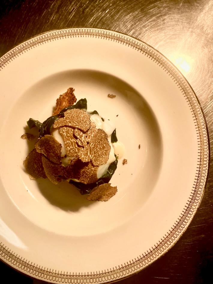 Uovo, spinaci, Parmigiano e tartufo