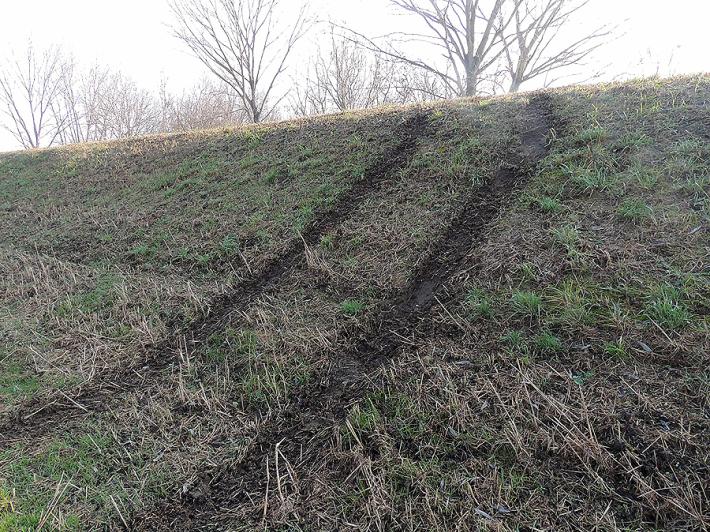 Zibello: l'argine del Po scambiato per una pista da cross