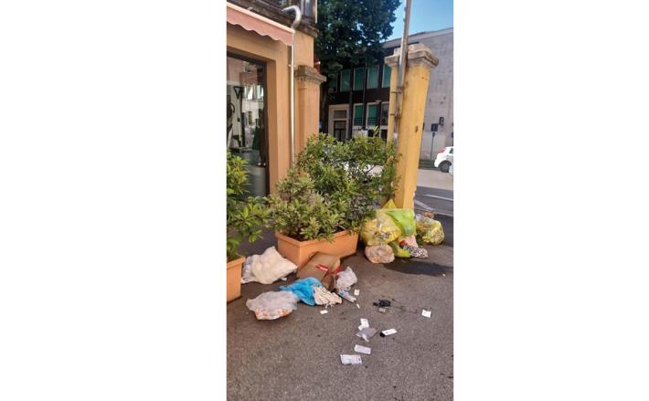 Rifiuti in viale Fratti