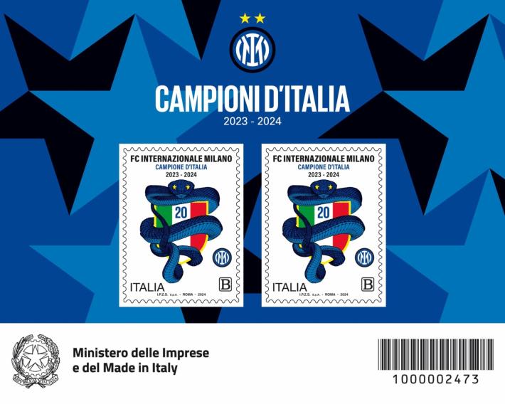 Ecco francobollo per lo scudetto dell'Inter