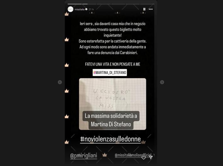 Minacce a Miss Molise: indagini dei carabinieri. Lei risponde sui social: "Fatevi una vita, non pensate a me"