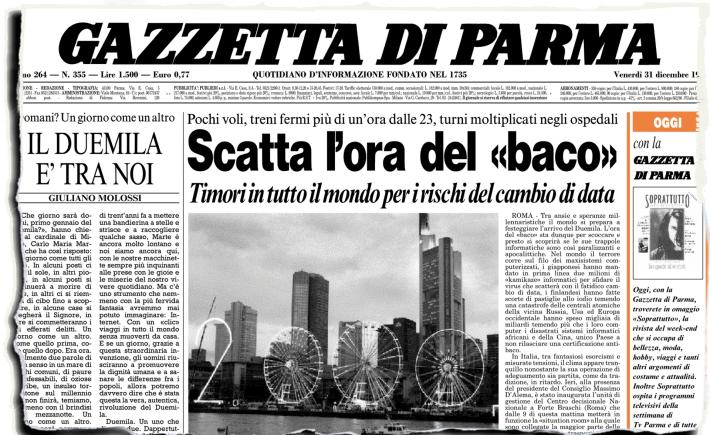 Il San Silvestro del &laquo;baco&raquo;: 25 anni fa anche Parma trem&ograve; per i possibili rischi legati al Millennium bug 