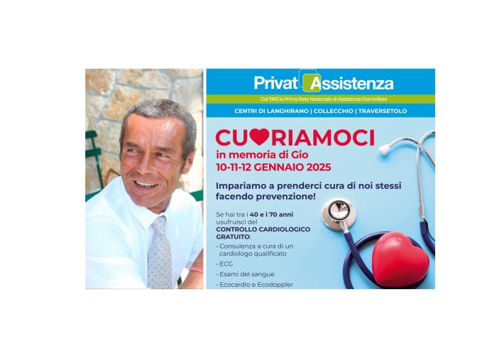 &laquo;Cuoriamoci&raquo;, in memoria di Gio: esami cardiologici gratuiti 