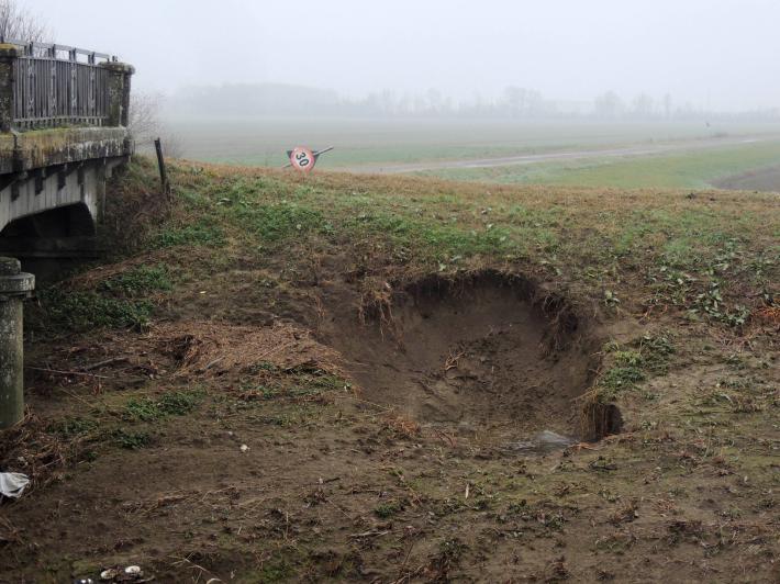 Voragini sull'argine di Rigosa Nuova