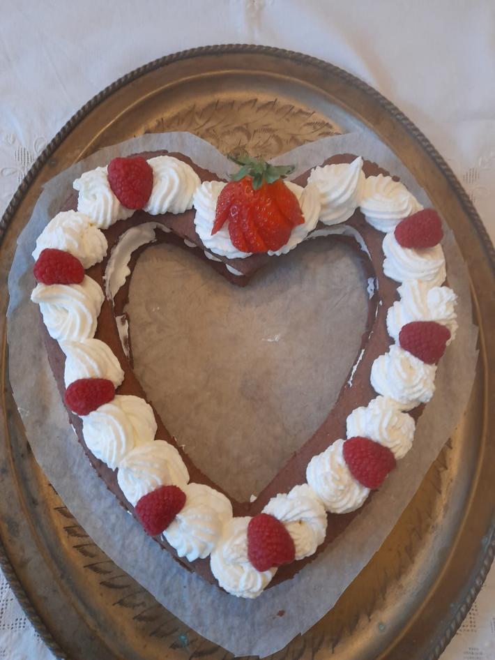 Una torta a cuore per gli innamorati