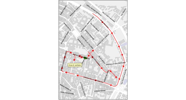 Via Saffi - borgo del Correggio, modifiche alla viabilit&agrave; per la demolizione di un edificio 