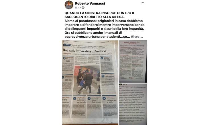 Il generale Vannacci pubblica il vademecum del Romagnosi e attacca: &laquo;Citt&agrave; allo sbando&raquo;