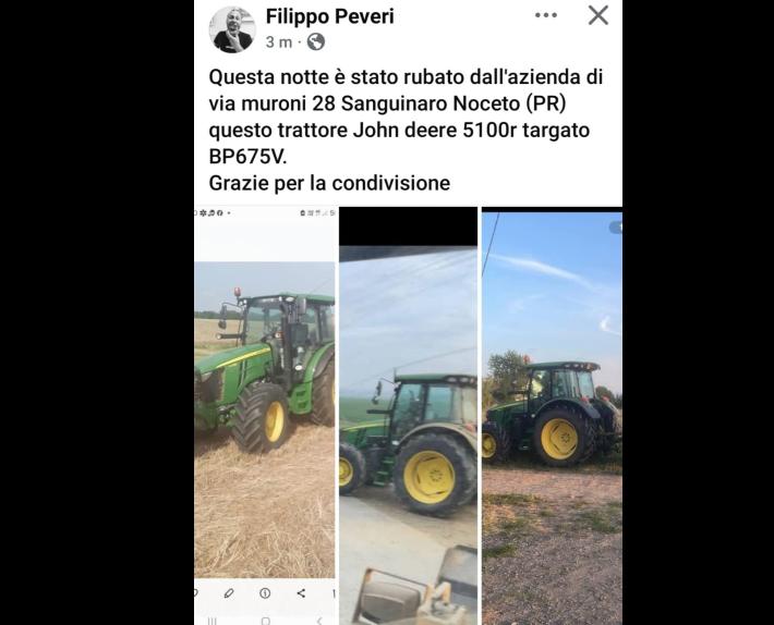 Rubato un altro trattore in provincia: ladri in azione (questa volta) a Sanguinaro