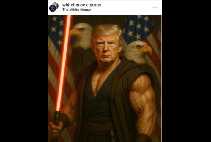 (Dopo il papa) Trump diventa un cavaliere Jedi per  lo Star Wars Day