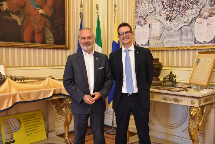 L&rsquo;ambasciatore di Svezia in municipio incontra il sindaco Guerra