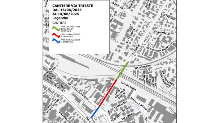 Modifiche alla viabilit&agrave; in via Trieste per lavori Ireti. 