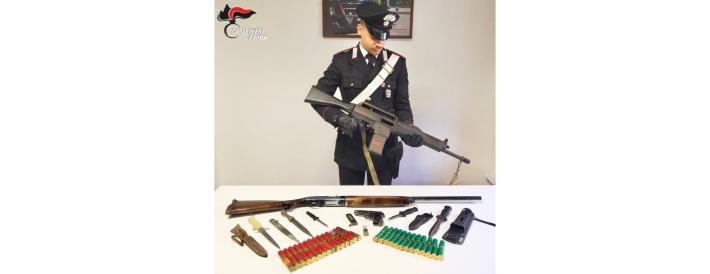 Salsomaggiore Terme: da un controllo spuntano armi non denunciate e altre detenute senza titoli. denunciato 60enne italiano