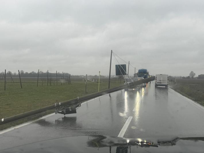 Crolla un palo della luce mentre passano le auto: paura a Madregolo