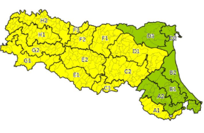 Per domani allerta gialla per criticit&agrave; idraulica in tutta la provincia