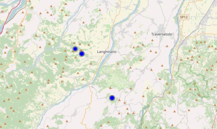 Tre scosse di terremoto (2.6 e 2.1) tra Langhirano e Neviano tra le 12:11 e le 14:55