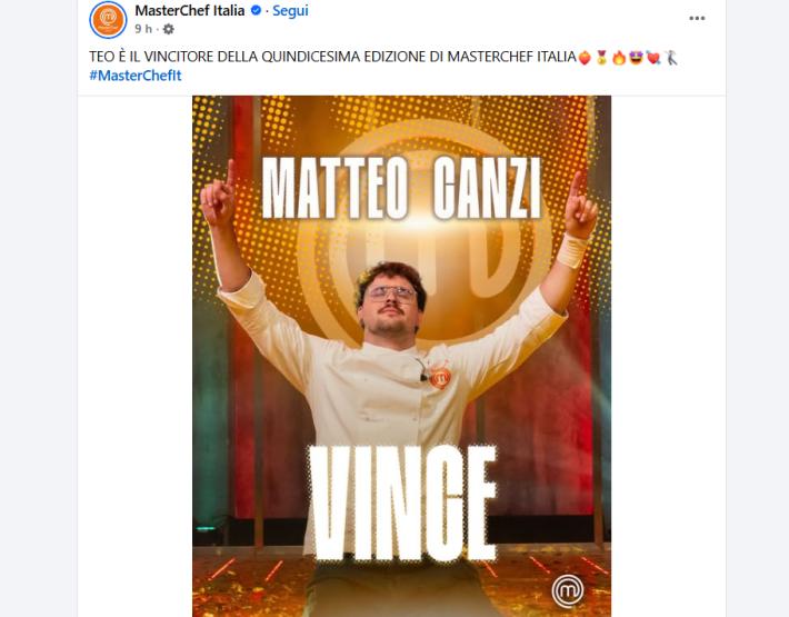 MasterChef 15, vince Matteo Canzi
