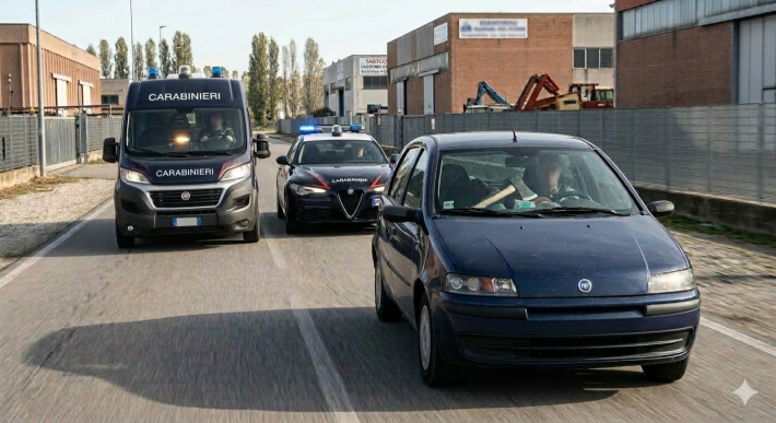 Senza patente fugge per 10 chilometri con un'ascia in auto, arrestato