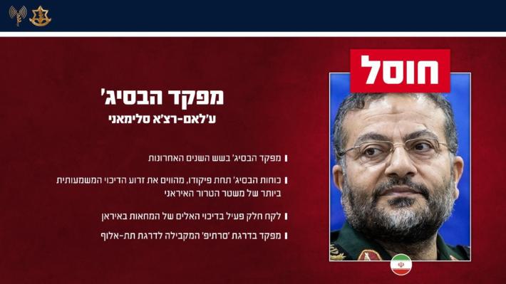 Raid di Israele, uccisi il comandante dell&rsquo;unit&agrave; Basij, Soleimani e  il responsabile della Difesa Larijani&raquo;