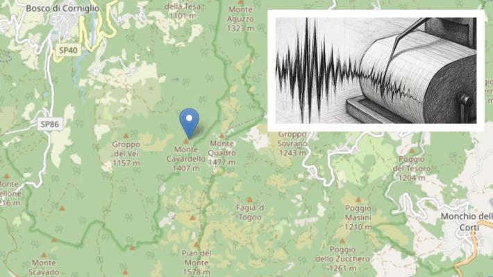 Scossa di terremoto di magnitudo 2,7 a Monchio 