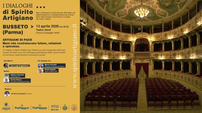 Artigiani di pace con l&rsquo;economista Giulio Sapelli al teatro Verdi di Busseto il 13 aprile