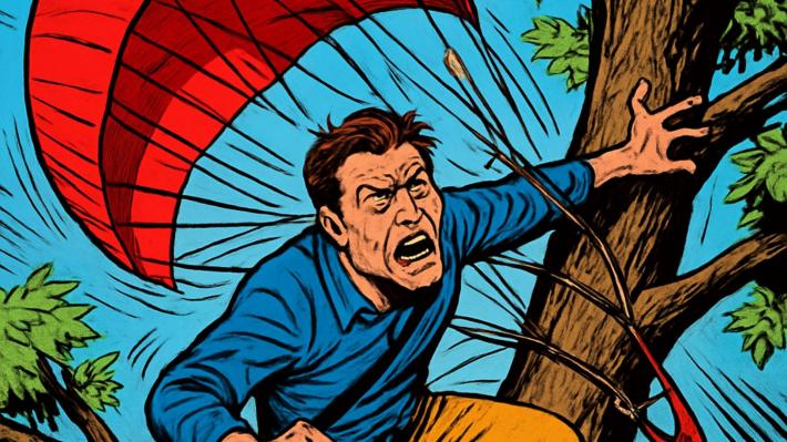 Paura a Pastorello: un uomo con il parapendio &egrave; rimasto impigliato tra gli alberi