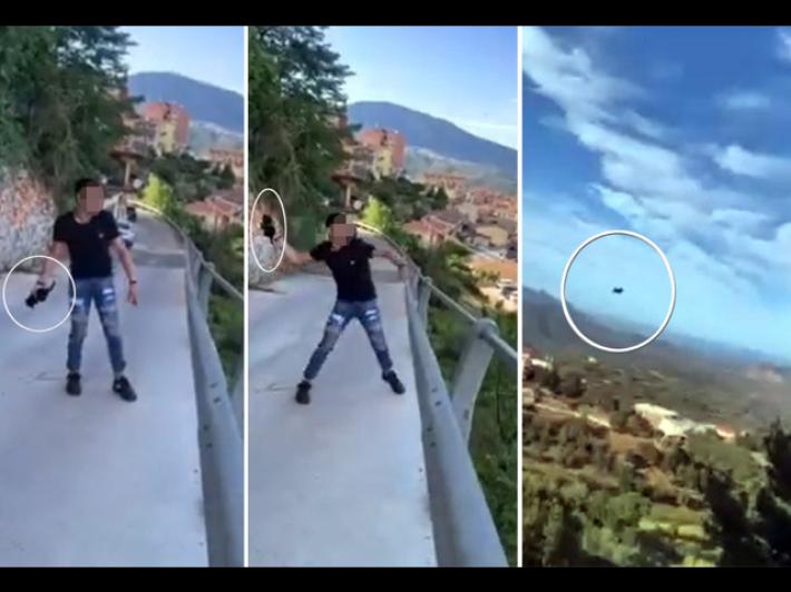 Getta un gattino dal ponte e posta le immagini,sdegno sui social