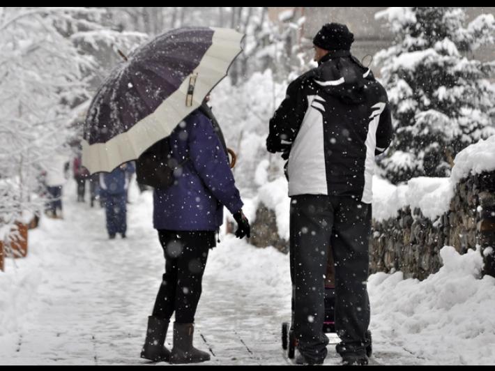 Prima neve ad Aosta, precipitazioni intense in quota