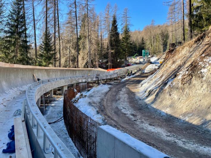 Pista da bob a Cortina, rafforzata la vigilanza sul cantiere