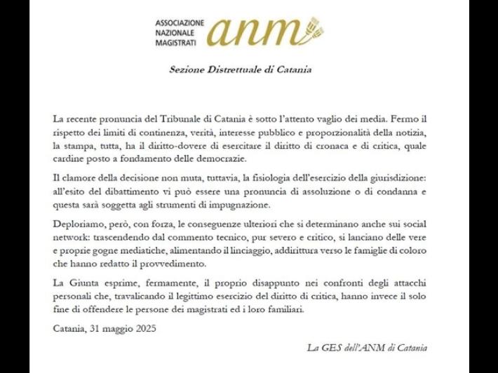 Anm, gogna mediatica per Tribunale,linciaggio per le famiglie