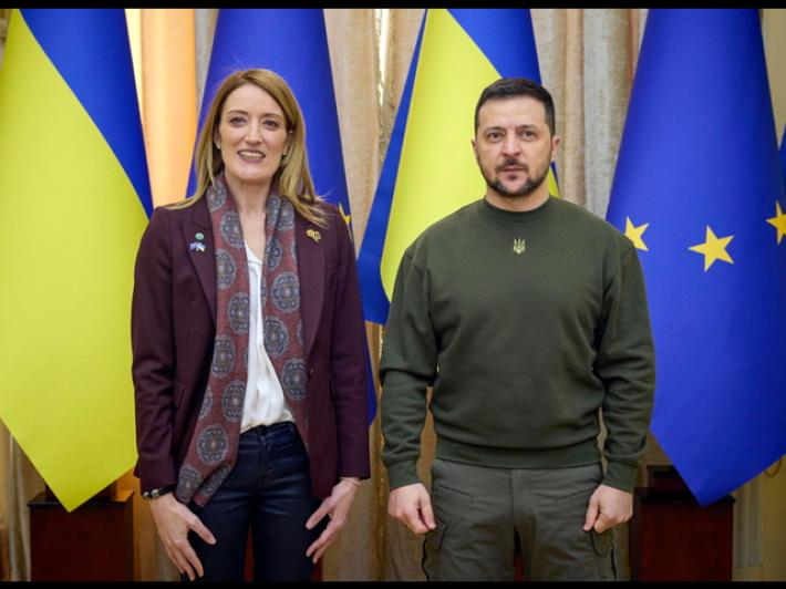 Metsola a Kiev, vedr&agrave; Zelensky e il presidente della Rada