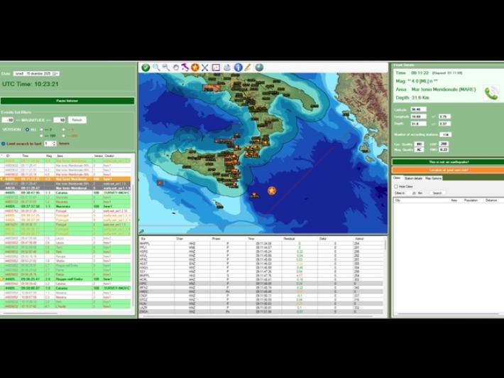 Terremoto 4.0 nel mar Ionio, rilevato da una stazione a 3,5 km di profondit&agrave;
