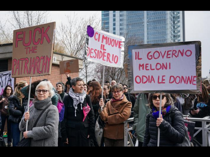 Presidio di Non Una di Meno contro il ddl Bongiorno a Torino