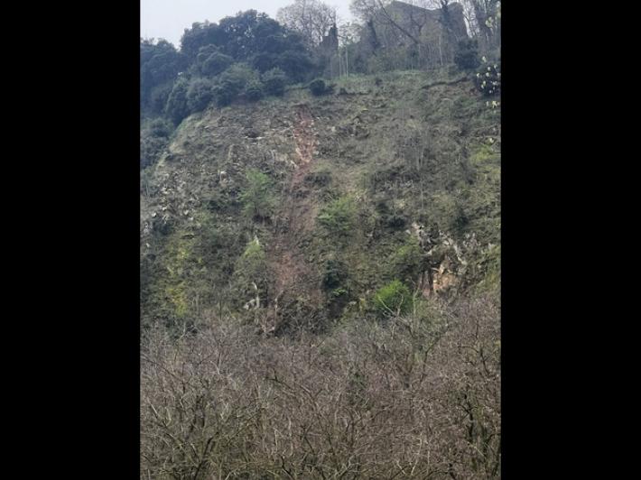 Smottamento superficiale alla Rocca di Monselice per il maltempo