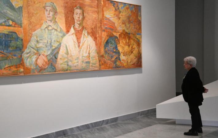 Sgarbi all'inaugurazione  della mostra  "La Forma dell'Ideologia. Praga: 1948-1989"