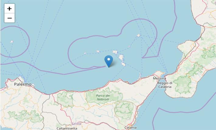 Scossa magnitudo 3.6 nel mare  di Pantelleria