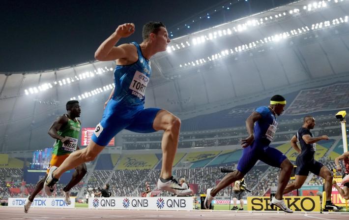 Tortu settimo nella finale dei 100 a Doha. Oro a Coleman