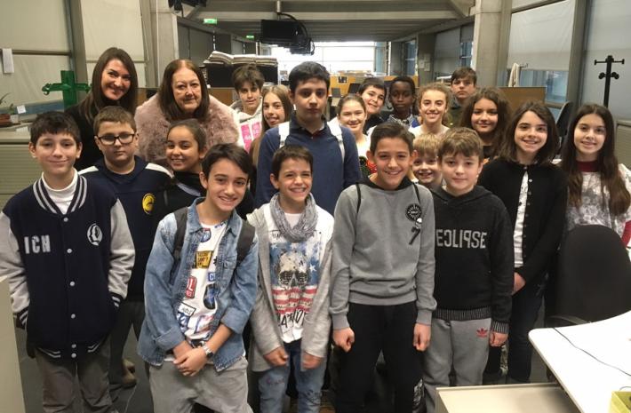 La 1&deg; C della scuola media "Montalcini" di Noceto in redazione