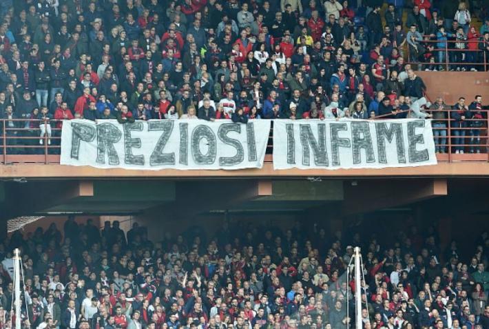 Gli ultr&agrave; contestano Preziosi (ma non Motta): curva vuota 10'