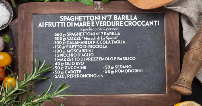 Spaghettoni n&deg;7 Barilla ai frutti di mare e verdure croccanti