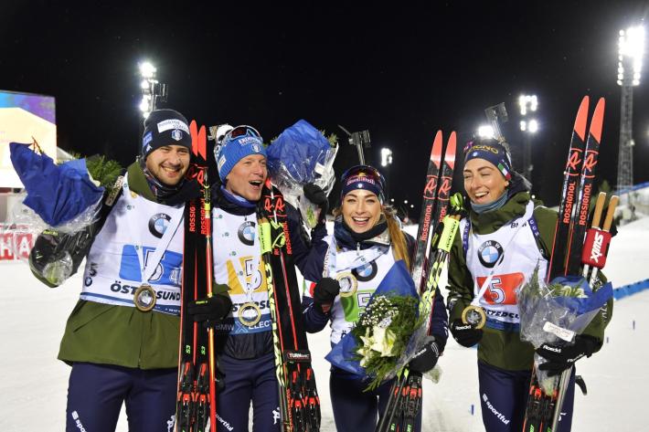 Biathlon: l'Italia vince la staffetta mista a Oestersund