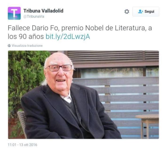 Dario Fo: in Spagna il ricordo con la foto di Camilleri 